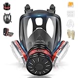 GQFOWE Vollgesichts Gasmaske - Atemschutzmaske mit 40mm Aktivkohlefilter,...
