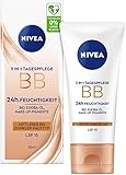 NIVEA 5 IN 1 Tagespflege BB 24h Feuchtigkeit LSF 15, getönte Tagescreme für...