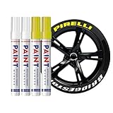 Altaroo 4 Stück Reifenstift, Reifen Stift Weiß Gelb 6mm, Reifen Stift Weiß...