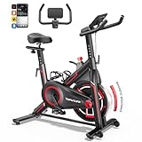 Heimtrainer Fahrrad mit App Tracking, Bis 150 KG LCD-Ergometer mit Magnetischem...