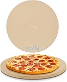 Unicook Rund Pizzastein Brotbackstein für Backofen 26cm - Pizzastein für Gasgrill, Pizza Backstein für Brot Keksen, Pizzapfanne aus Cordierit