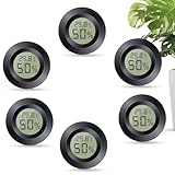 Dictien Mini Hygrometer Digital, ℃/℉ Verstellbar, 6pcs, Schwarz,...