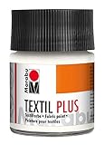 Marabu 17150005070 - Textil Plus weiß 50 ml, volldeckende Stoffmalfarbe für...