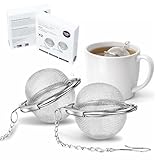 2 Stück Teesieb 4,5 cm Teeei mit Kette 304 Edelstahl Teefilter für losen Tee |...