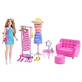 BARBIE - Fashion-Set mit Puppe und Kleiderschrank-Set mit Kleidung, Zubehör und...