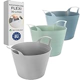 Wäschewanne Flexi, 3er Set, 45 x 40 cm, 30 Liter, Wäschekorb Plastik mit...
