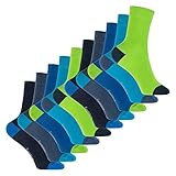 Footstar Kinder Baumwoll Socken (10 Paar) mit abgesetzter Ferse und Spitze -...