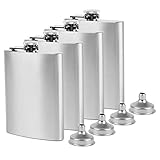 Tebery 4 Stück 8oz Flachmann Set aus Edelstahl mit kleinen Trichtern, 240ml...