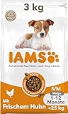 IAMS Junior Hundefutter trocken mit Huhn - Welpenfutter für Welpen im Alter von...