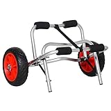 HOMCOM Alu Kanuwagen Kajakwagen Surfwagen klappbar mit Gurt Kunstleder-Räder...