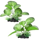 BEGONDIS 2er-Pack Künstliche Wasserpflanzen mit Ovalblättern für Aquarien –...