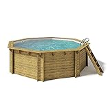 Paradies Pool® Holzpool Kalea Einzelbecken inkl. Zubehör, Edelstahlleiter...