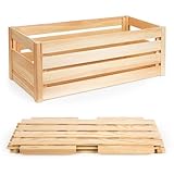 PINEEA Klappkiste aus Holz - Holzkiste Groß - Obstkiste Holz – Dekokiste 69 x...