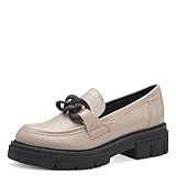 MARCO TOZZI Damen Loafer mit Plateau aus Kunstleder mit Kette, Braun (Taupe...