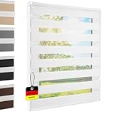 Doppelrollo Klemmfix ohne Bohren Weiß 90x140 cm [Stoffbreite 86cm] Duo Rollo...