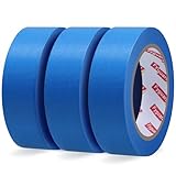 Fyguard 3 Rollen Malerband, 30mm x 50m Blau Abklebeband Masking Tape Kreppband...