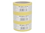 Scley Abdeckband, Kreppband Breite 48mm, Länge 33m, 3 Stück Malerband,...