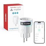 SwitchBot Plug Mini Matter-fähig mit Leistungsüberwachung, WLAN Steckdose...
