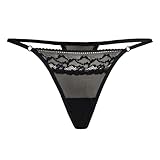 Teyli Damen String Tanga aus feiner Spitze mit eleganten Streifen –...