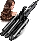 Lockenstab 3 Fässer Welleneisen für haare 25mm Lockenwickler mit zweistufiger...
