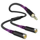 Audio Splitter, Audio Klinke Y Splitter Adapter 3.5mm Stecker auf Buchse Headset...