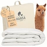 HANSA-FARM | Alpaka Premium Bettdecke 155 x 220 cm (Füllung 1.700g) - Herbst...