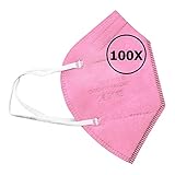 TBOC FFP2 Masken - [Packung 100 Einheiten] Einwegmasken [Rosa] 5 Schichten...