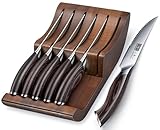 HOSHANHO Steakmesser Set mit 7 Teilen, 12cm Gezahnte Steak Messerset mit...