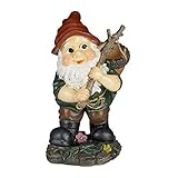 Relaxdays Gartenzwerg mit Eichelkörbchen, wetterfest & frostsicher, Garten &...