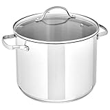 Amazon Basics Edelstahl-Suppentopf mit Deckel, 7.6 l, silberfarben