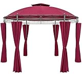 Casaria® Pavillon Toscana Ø350cm Metall Wasserabweisend UV-Schutz 50+ Stabil...