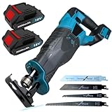 Akku-Säbelsäge mit 2 3,0Ah Akkus, kompatibel mit Makita 18V Akku BL1850b...