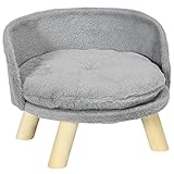 PawHut Hundesofa Hundecouch mit Kissen, Holzbeine, Abwaschbares Hundebett...