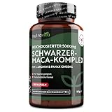 Maca Kapseln schwarz - Hochdosiert mit 5000mg - 180 vegane Kapseln - Zusätzlich...