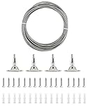 QWORK® Seilspanngarnitur, 10 Meter 2mm PVC-Beschichtetes Stahlseil Drahtseil...