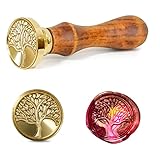 Herz/Lebensbaum Wachssiegel Stempel, mit 1 Abnehmbarer Messingkopf-Siegelstempel...