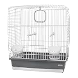 Vogelkäfig Käfig für Vögel Wellensittichkäfig Metall Vogelbauer klein grau...