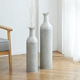 Sziqiqi Groß Bodenvase für Blumen - 55/70cm Extra Hohe Boden Vase Set von 2...