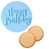 Fondant Blau Prägestempel „Happy Birthday“ für Kuchen Fondant 8cm 3D...