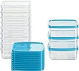 MiraHome Gefrierdosen 12x0,3L rechteckig blau – Vorratsdosen mit Deckel...