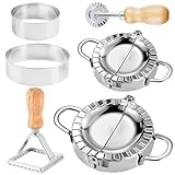 GOMETY 6 Stück Ravioli Dumpling Former Set, Edelstahl Teigtaschenformer mit...