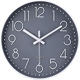 jomparis 20cm Modern Quartz Lautlos Wanduhr Schleichende Sekunde ohne Ticken...