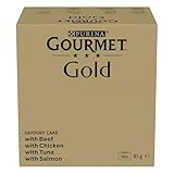 Gourmet Gold Raffiniertes Ragout Katzenfutter nass, Sorten-Mix, 96er Pack (96 x...