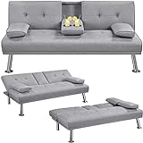 Yaheetech Klappbares Schlafsofa Couch Sofa mit Schlaffunktion Bettsofa mit...