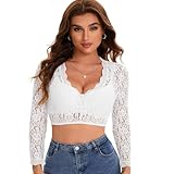 Adisno Dirndl Bluse Damen,Dirndlbluse,Dirndl Bluse,Dirndlbluse Spitze,Elegante...