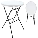 Casaria® Stehtisch 2er Set Klappbar Ø 72 cm Rund 110 cm Hoch Stabil Garten...