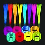 RMIVEGLIA Knicklichter Party Set – 100 Stück Glow Sticks Leuchtstäbe mit...