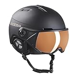 Black Crevice Skihelm St. Moritz mit Vollvisier, schwarz/orange, L (58-61 cm)