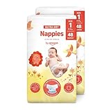By Amazon Ultra Dry Windeln Größe 1 (2-5 kg) - MONATSBOX, Weiß, 96 Stück (2...