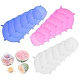 KQDRAVINE 18 Stück Silikondeckel Universal Dehnbar, 6 Größen Silikon Becher...